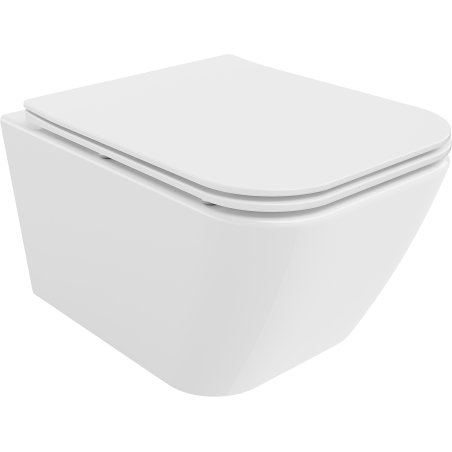 Mexen Madox Rimless toilet bowl with a slim soft close toilet seat, duroplast, white - 30154000