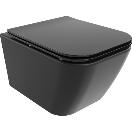 Mexen Madox Rimless WC bowl with slim, soft-close duroplast seat, matte black - 30154070