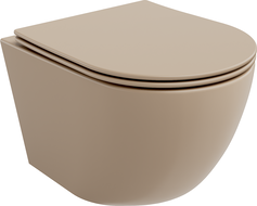 Mexen Lena Rimless WC Bowl with Soft-Close Slim Seat, Duroplast, Matte Cappuccino - 30224064