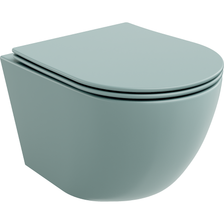 Mexen Lena rimless toilet bowl with slim soft-close duroplast seat, light green matte - 30224048
