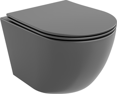 Mexen Lena Rimless WC Bowl with Slim Soft-Close Seat, Duroplast, Dark Gray Matte - 30224071