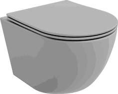 Mexen Lena Rimless toilet bowl with a slim soft close toilet seat, Thermosetting polymer, Light grey matt - 30224061