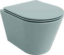 Mexen Rico rimless toilet bowl with a slim soft-close seat, duroplast, light green matte - 30724048
