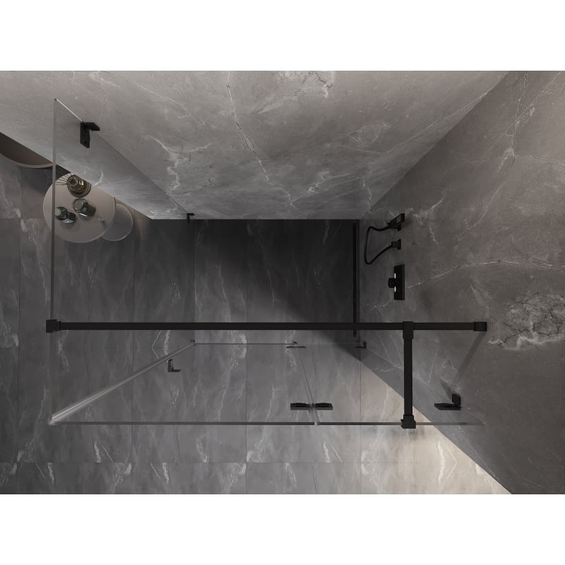 Mexen Lunar T right hinged shower cabin 85 x 120 cm, transparent, black - 834T-085-120-70-00-P