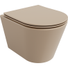Mexen Rico Rimless Toilet Bowl with Soft-Close Slim Seat, Duroplast, Matte Cappuccino - 30724064