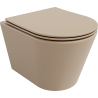 Mexen Rico Rimless WC bowl with slim soft-close seat, duroplast, matte cappuccino - 30724064