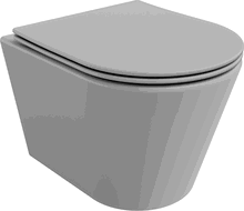 Mexen Rico Rimless toilet bowl with a slim soft close toilet seat, Thermosetting polymer, Light grey matt - 30724061