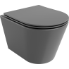 Mexen Rico Rimless toilet bowl with a slim soft close toilet seat, Thermosetting polymer, Dark grey matt - 30724071