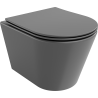 Mexen Rico Rimless Toilet Bowl with Soft-Close Slim Seat, Duroplast, Dark Grey Matte - 30724071