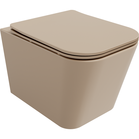 Mexen Teo Rimless WC bowl with slim soft-close seat, duroplast, matte cappuccino - 30854064