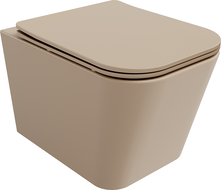 Mexen Teo Rimless WC bowl with slim soft-close seat, duroplast, matte cappuccino - 30854064