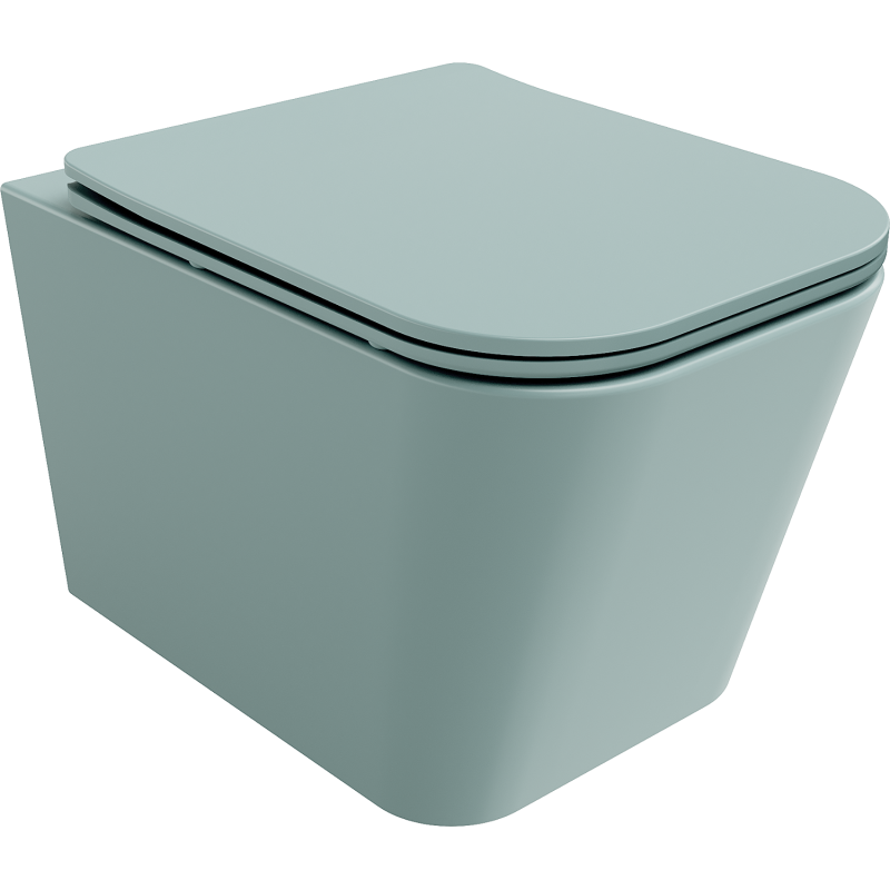 Mexen Teo Rimless toilet bowl with a slim soft close toilet seat, duroplast, Bright green matt - 30854048