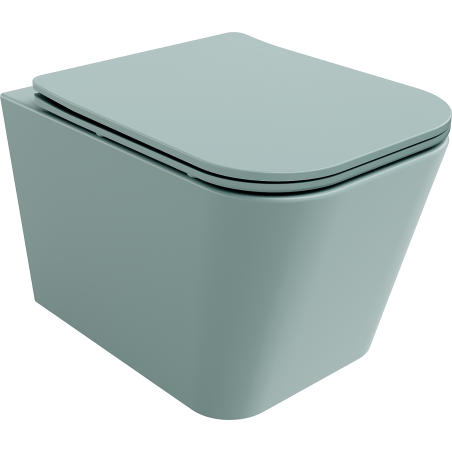 Mexen Teo Rimless WC Bowl with Slim Soft-Close Seat, Duroplast, Light Green Matte - 30854048