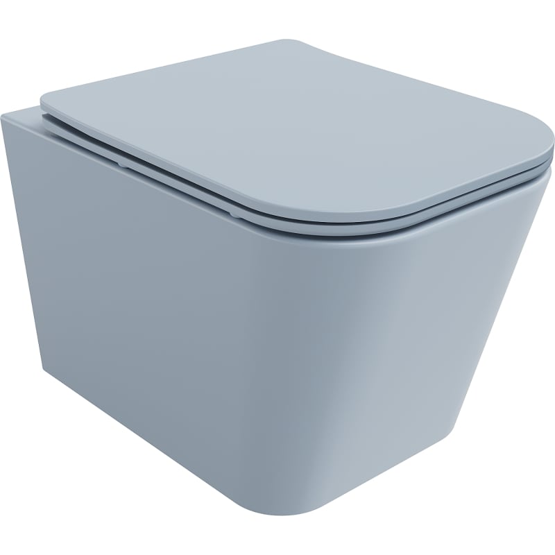 Mexen Teo Rimless WC Bowl with Soft-Close Slim Seat, Duroplast, Gray-Blue Matte - 30854069