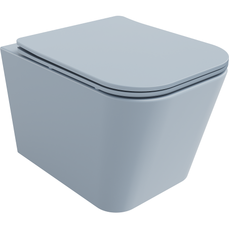 Mexen Teo Rimless toilet bowl with a slim soft close toilet seat, duroplast, Gray blue matt - 30854069