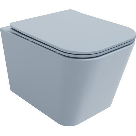 Mexen Teo rimless toilet bowl with soft-close slim seat, duroplast, gray-blue matte - 30854069