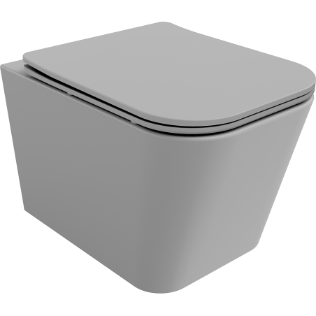Mexen Teo Rimless WC Bowl with Slow-Closing Slim Seat, Duroplast, Light Grey Matte - 30854061