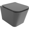 Mexen Teo Rimless toilet bowl with a slim soft close toilet seat, Thermosetting polymer, Dark grey matt - 30854071