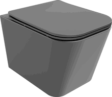 Mexen Teo Rimless toilet bowl with a slim soft close toilet seat, Thermosetting polymer, Dark grey matt - 30854071
