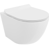 Mexen Lena Rimless toilet bowl with a slim soft close toilet seat, Thermosetting polymer, White - 30224000