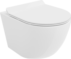 Mexen Lena Rimless toilet bowl with a slim soft close toilet seat, Thermosetting polymer, White - 30224000