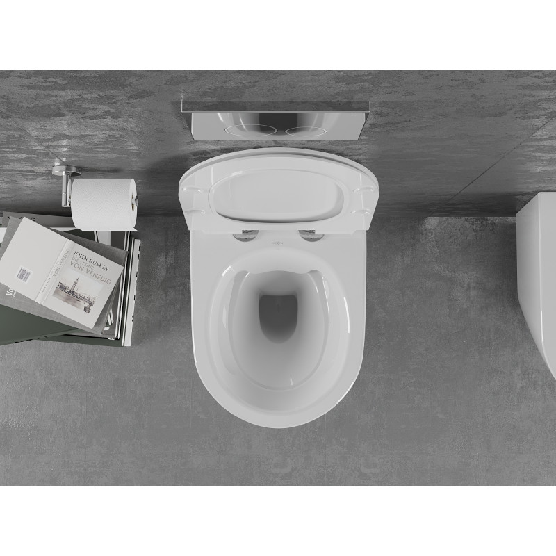 Mexen Lena Rimless WC bowl with soft-close slim seat, duroplast, white gloss - 30224000