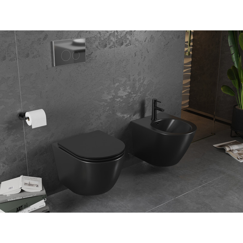 Mexen Lena Rimless WC Bowl, Black Matte - 3322XX85