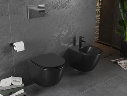 Mexen Lena Rimless toilet bowl, Black matt - 3322XX85