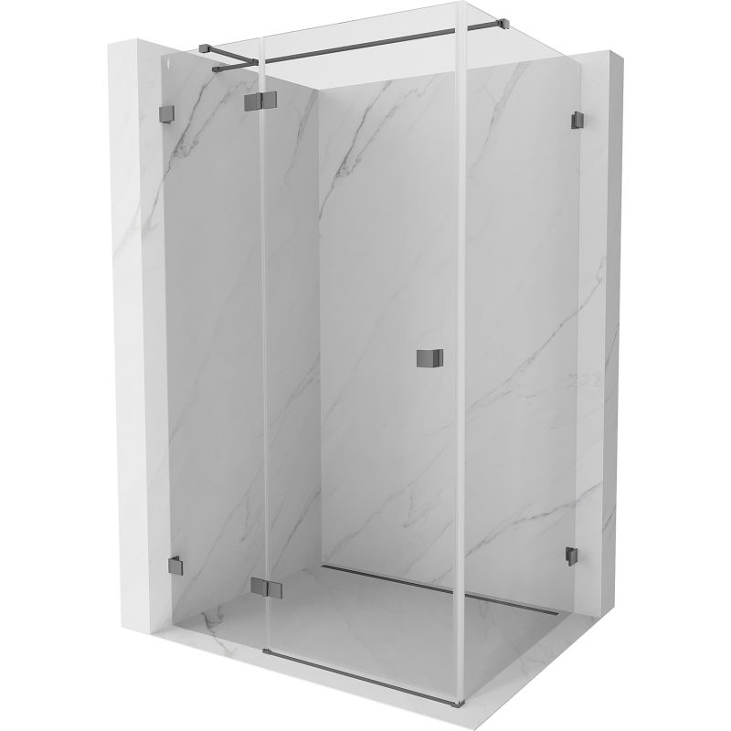 Mexen Lunar T left-hinged shower enclosure 75 x 110 cm, transparent, gun metal - 834T-075-110-95-00-L