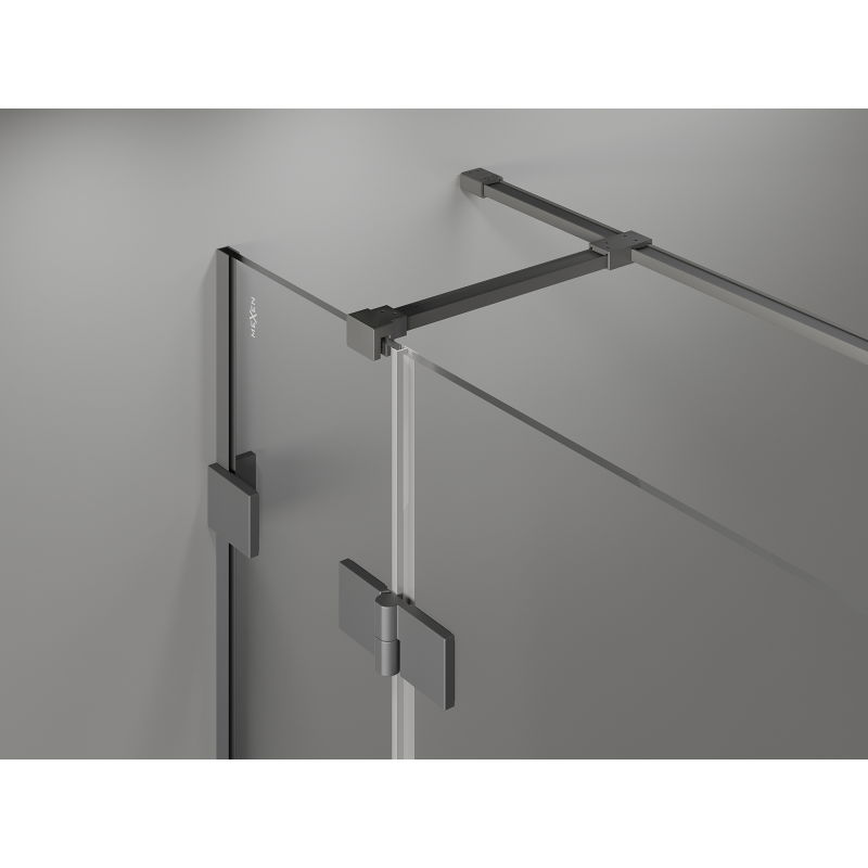Mexen Lunar T hinged shower enclosure left 85 x 100 cm, transparent, gun metal - 834T-085-100-95-00-L