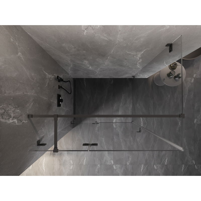 Mexen Lunar T left-hinged shower cabin 90 x 100 cm, transparent, gun metal - 834T-090-100-95-00-L