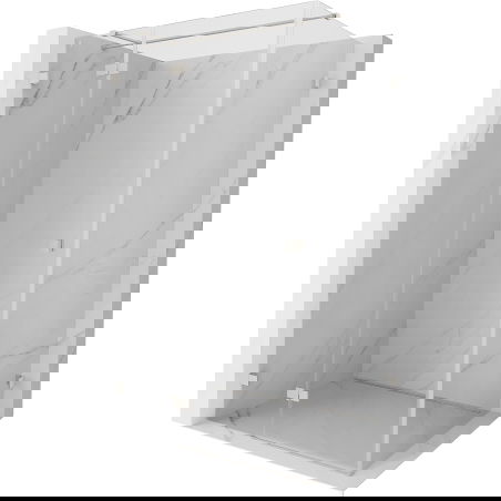 Mexen Lunar T pivot shower enclosure left 75 x 90 cm, transparent, brushed nickel - 834T-075-090-97-00-L