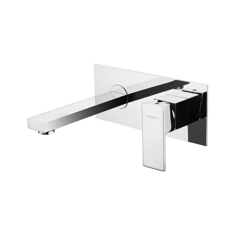 Mexen Cube wall-mounted basin tap, chrome - 73115-00