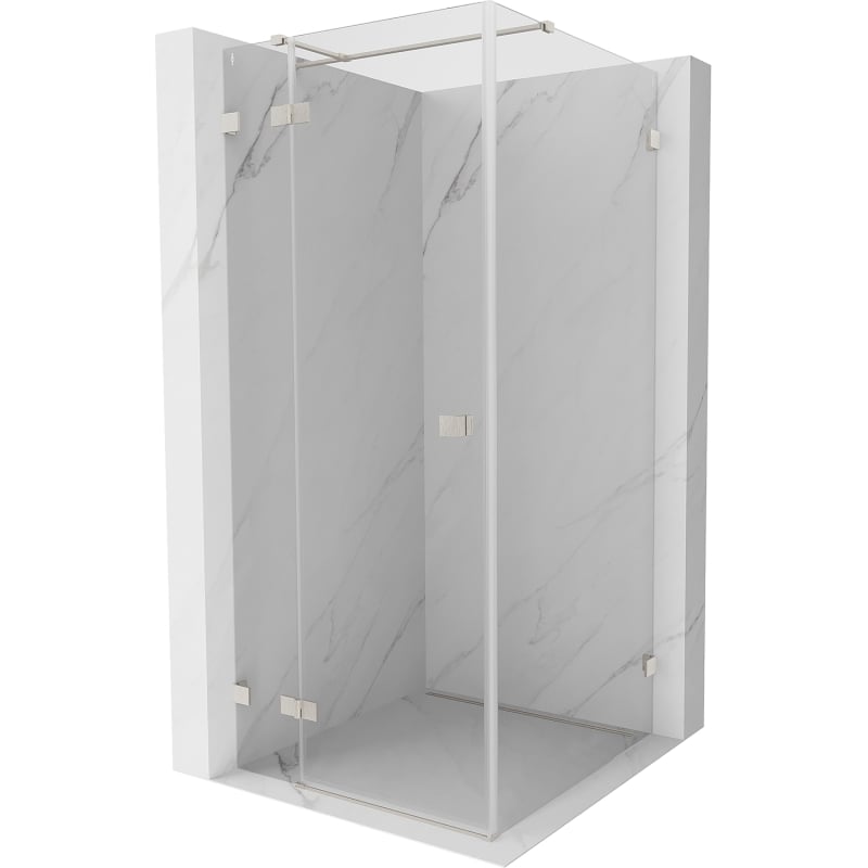 Mexen Lunar T left hinged shower cabin 80 x 80 cm, transparent, brushed nickel - 834T-080-080-97-00-L