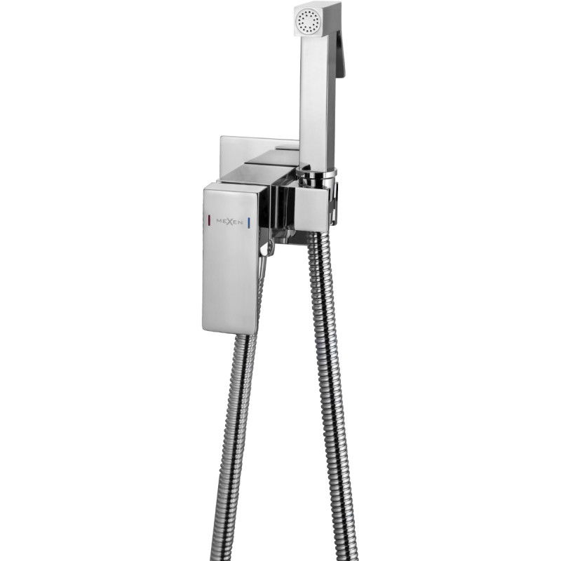Mexen Cube flush-mounted bidet mixer tap with a spot set, Chrome - 7599150-00