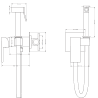 Mexen Cube recessed bidet tap with point set, chrome - 7599150-00