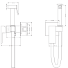 Mexen Cube concealed bidet faucet with point set, black - 7599150-70