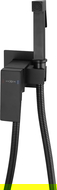 Mexen Cube flush-mounted bidet mixer tap with a spot set, Black - 7599150-70