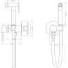 Mexen Elba flush-mounted bidet mixer tap with a spot set, gold - 7599250-50