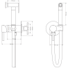 Mexen Elba under-plaster bidet faucet with point set, chrome - 7599250-00
