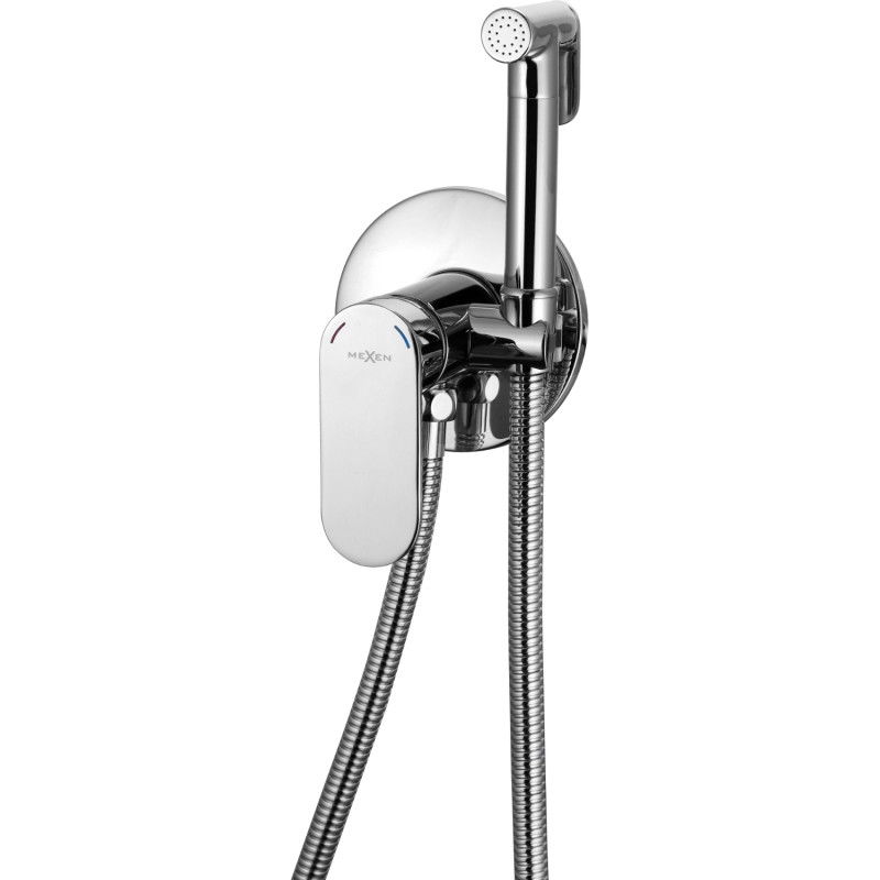 Mexen Milo flush-mounted bidet mixer tap with a spot set, Chrome - 7599350-00