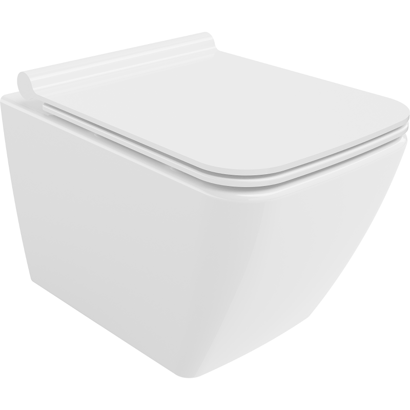 Mexen Vega Rimless WC bowl with slim soft-close seat, duroplast, white gloss - 30654000
