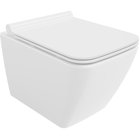 Mexen Vega Rimless toilet bowl with a slim soft close toilet seat, Thermosetting polymer, White - 30654000