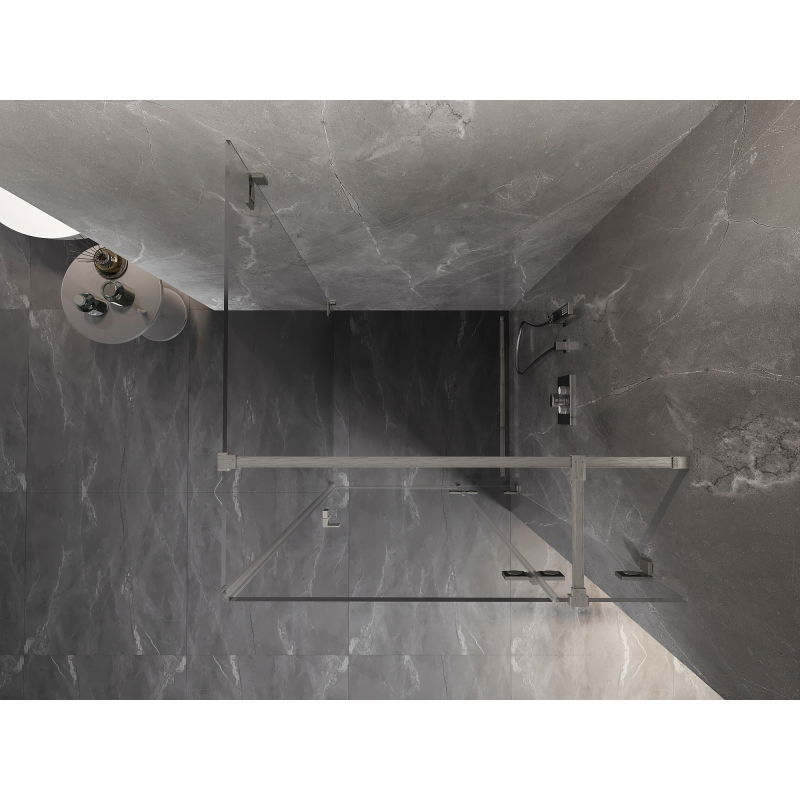 Mexen Lunar T right-side hinged shower cabin 80 x 80 cm, transparent, brushed nickel - 834T-080-080-97-00-P