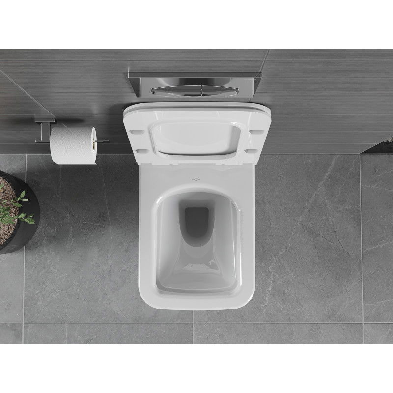 Mexen Vega Rimless WC bowl with slim soft-close seat, duroplast, white gloss - 30654000