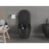Mexen Carmen Rimless toilet bowl with a slim soft close toilet seat, Thermosetting polymer, Black matt - 30881085