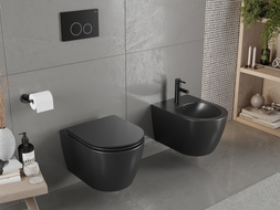 Mexen Carmen Rimless WC Bowl with Soft-Close Slim Seat, Duroplast, Matte Black - 30881085