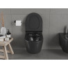 Mexen Carmen Rimless WC bowl with soft-close slim seat, duroplast, matte black - 30880185