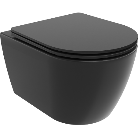 Mexen Carmen Rimless WC Bowl with Soft-Close Slim Seat, Duroplast, Matte Black - 30881085