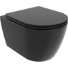 Mexen Carmen Rimless toilet bowl with a slim soft close toilet seat, Thermosetting polymer, Black matt - 30881085